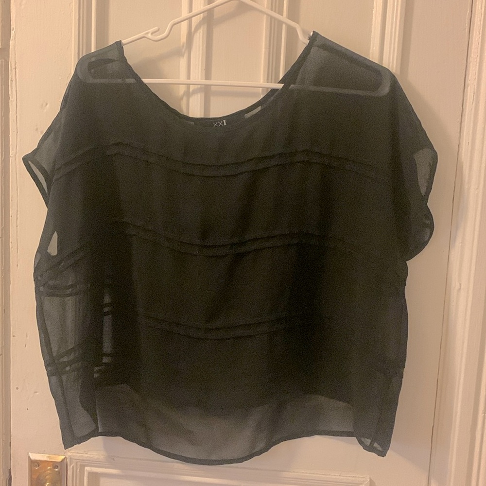 Sheer forever 21 black blouse